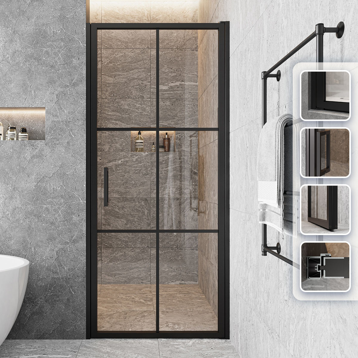 Axio XTRA Gridient Pivot Shower Door