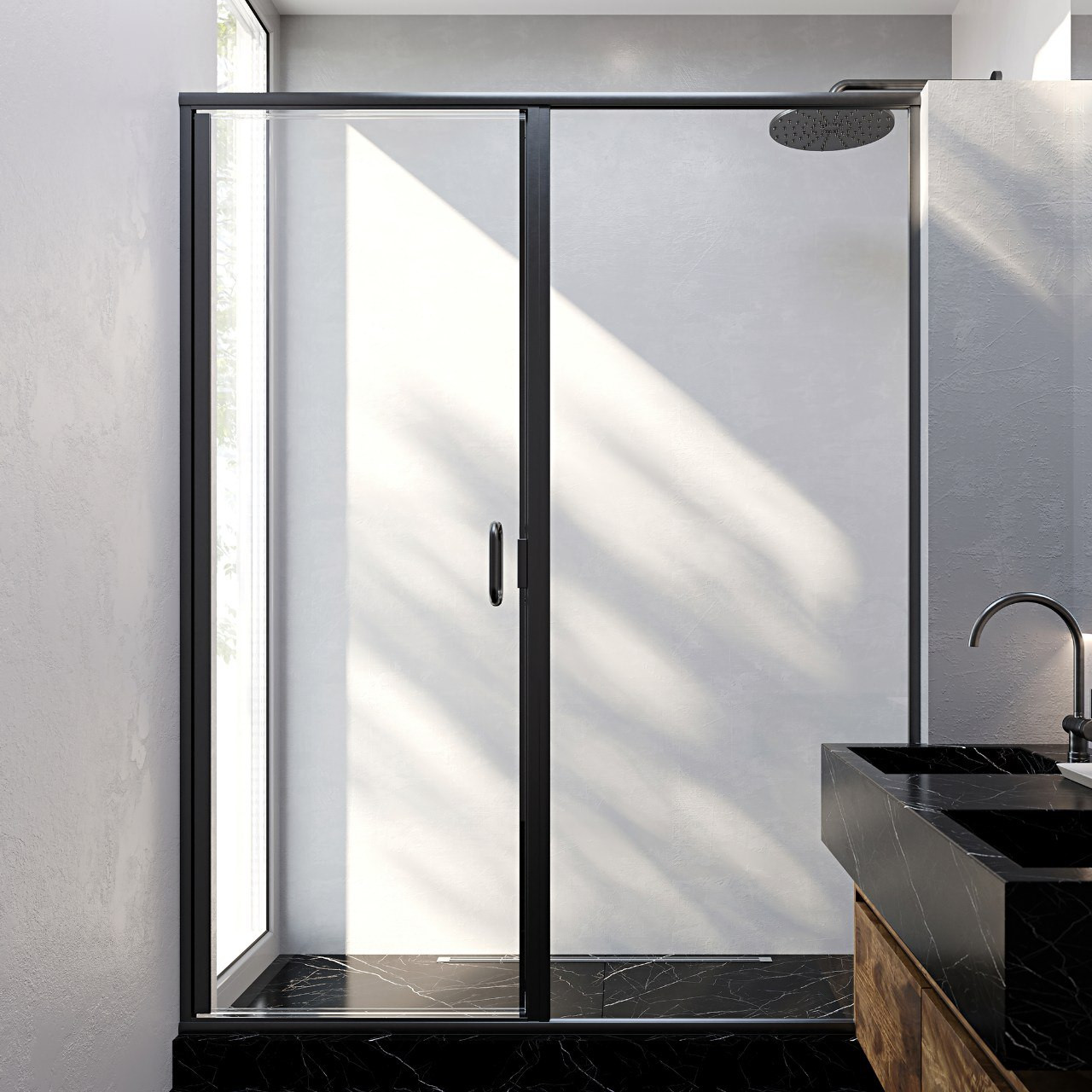 Onyx Hinged Door and Panel Shower Door