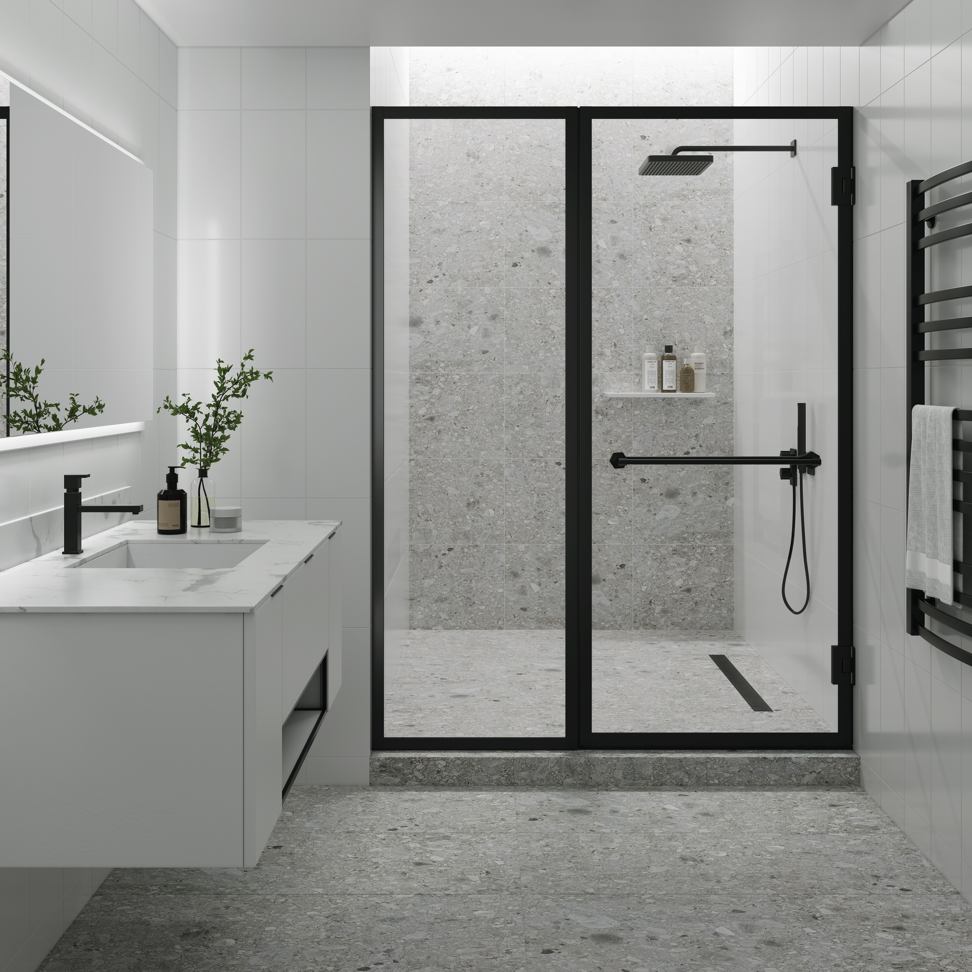 Urbo Hinged Framed Shower Door, image size:2000x2000