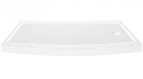 Cast Marble Curved Shower Pan With Off-Set Drain