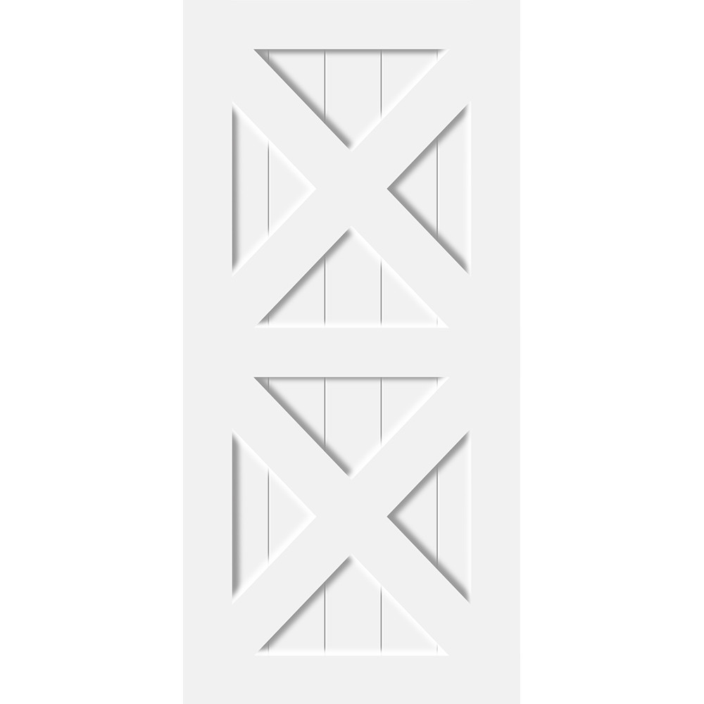 Barn Series Door Slab Two X-Panel Overlay Design