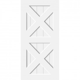 Barn Series Door Slab Two X-Panel Overlay Design