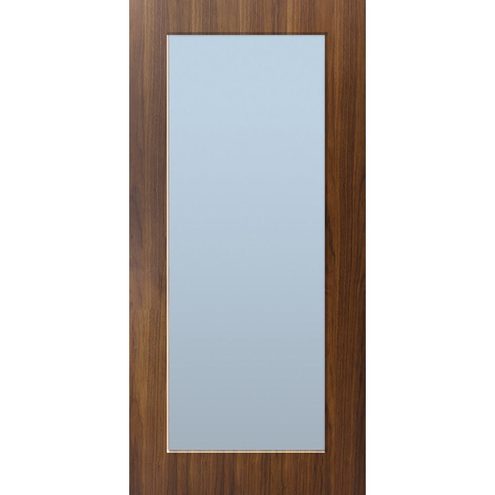 Flat Series Door Slab HPL Flat with Acid Etch Glass Design